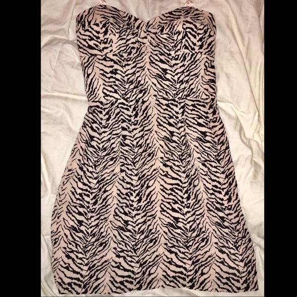 BCBGeneration Pink Black Zebra Print strapless - Picture 3 of 6